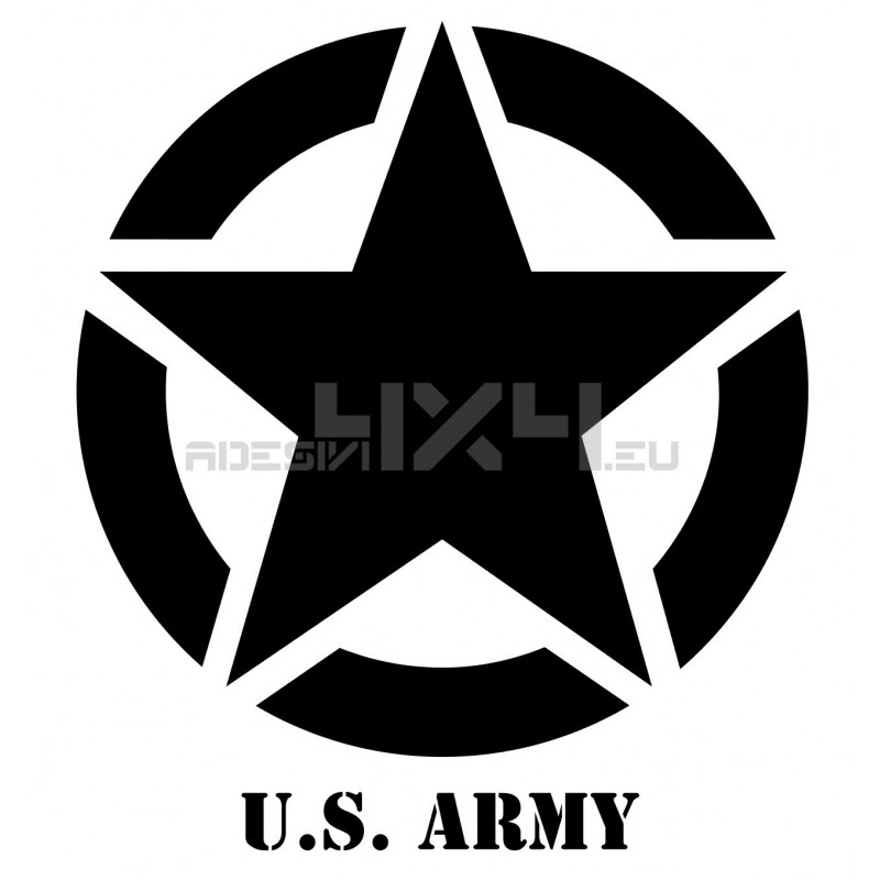 Adesivo stella scritta us army v3