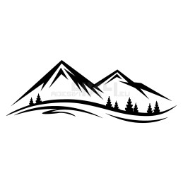 Adesivo montagne alberi