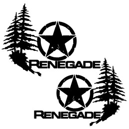 Adesivo Jeep Renegade Stella Albero 4x4 | Sticker Off Road Personalizzato