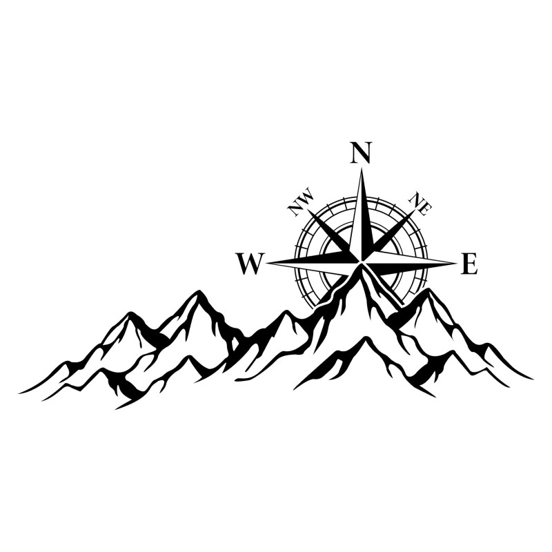 Adesivo montagne - rosa dei venti