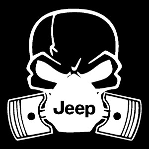 Adesivo Skull Piston gas mask Jeep