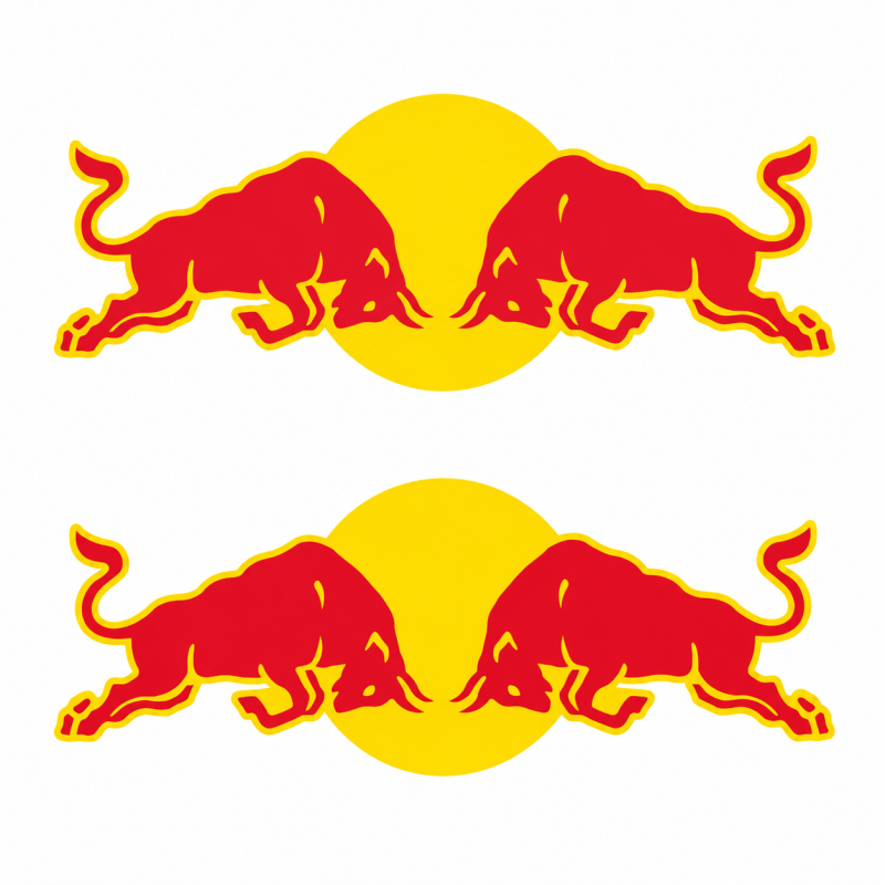 Coppia adesivi red bull stampati