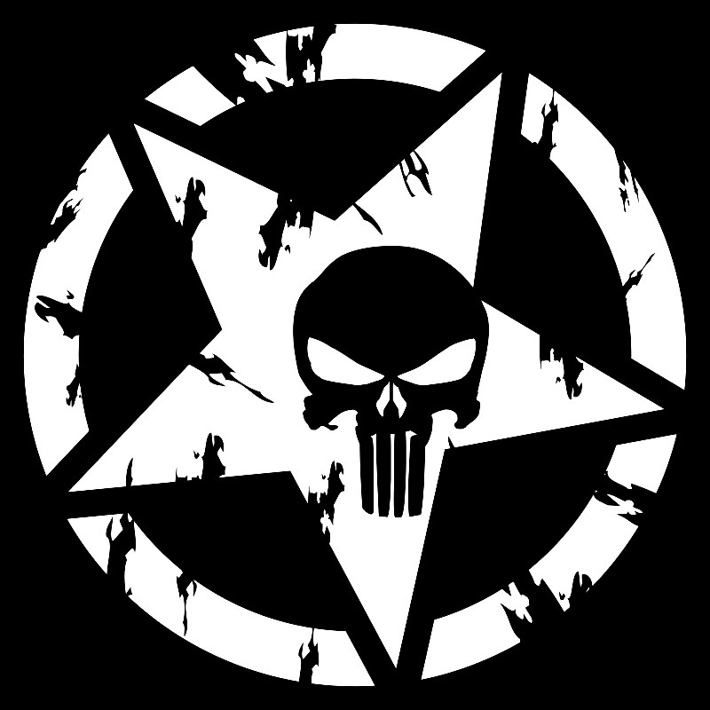 Adesivo stella consumata the punisher