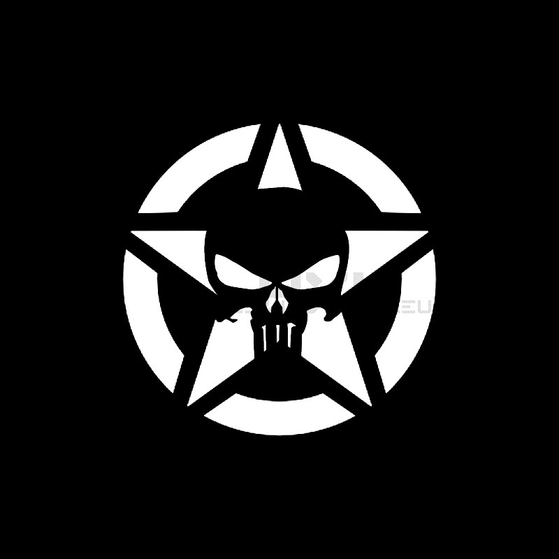 Adesivo stella us army - the punisher XXL
